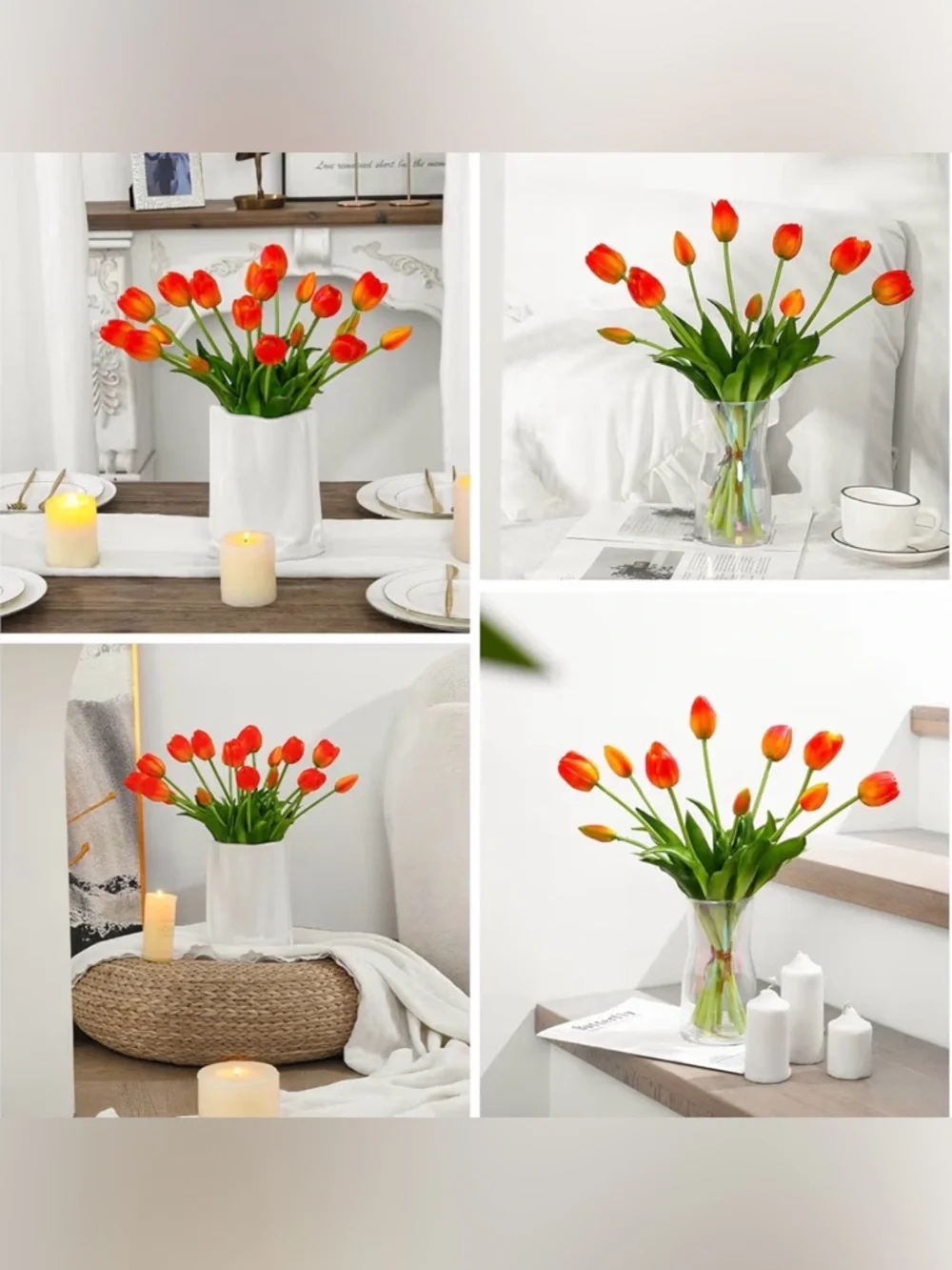Fake Tulips Artificial Flowers Realistic Touch. 20 pcs New in package